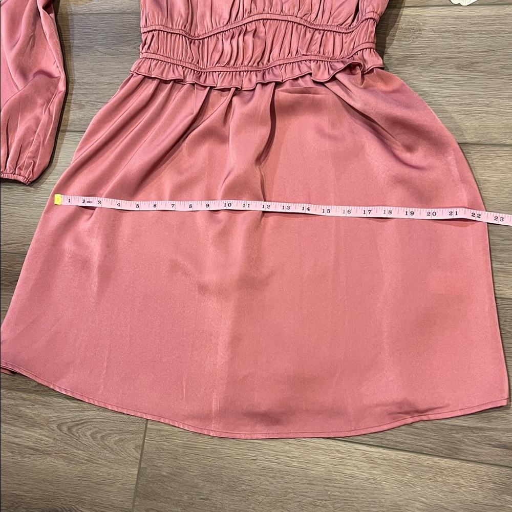 Altar'd State Mauve Ruffled Smocked Waist Long Sleeve Off Shoulder Dress peasant - Picture 6 of 13